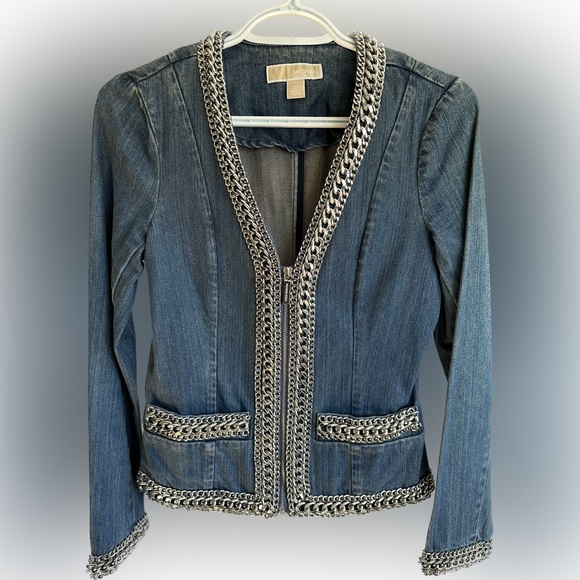 Michael Kors Jean jacket with metal embellishments. Superb quality!💞 - Picture 5 of 6